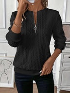 Amy | Cozy Zip-Front Knit Sweater