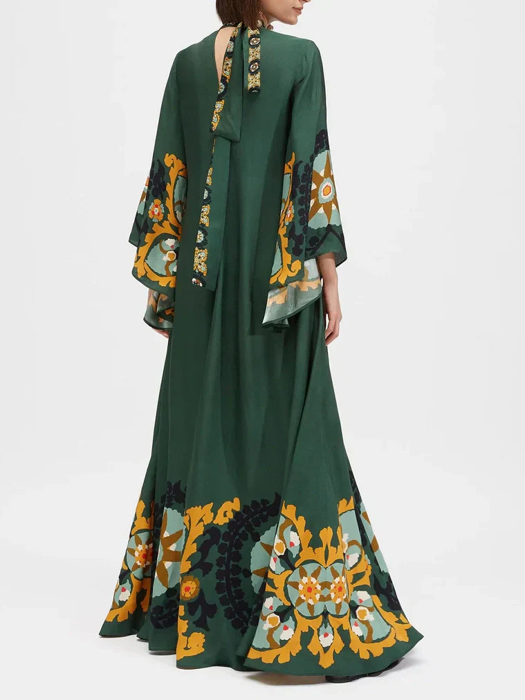 Vibrant Multicolor Printed Maxi Dress - Relaxed Fit