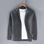 Ravello Ribbed Zip-Front Cardigan
