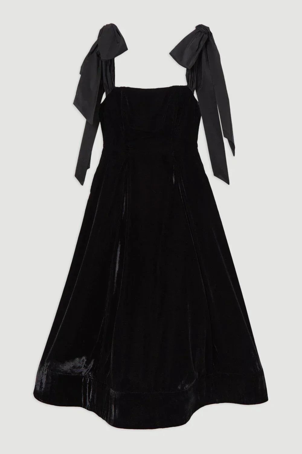 Lux Velvet Strapless Bow Midi Dress - Elegant Eveningwear