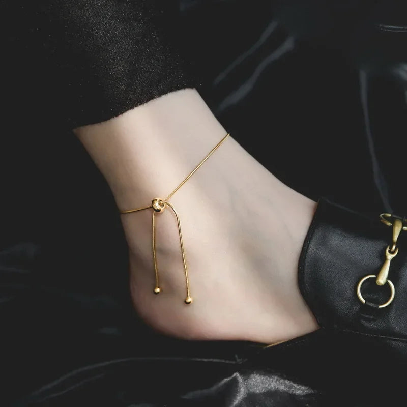 Seraphine Snake Anklet - Delicate Serpentine Chain Jewelry