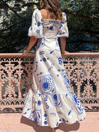 Puff-Sleeve Vacation Midi Dress — Flowy and Resort-Ready