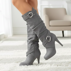 Elara Buckle Boots - Trendy Ankle Boots with Bold Buckle Details