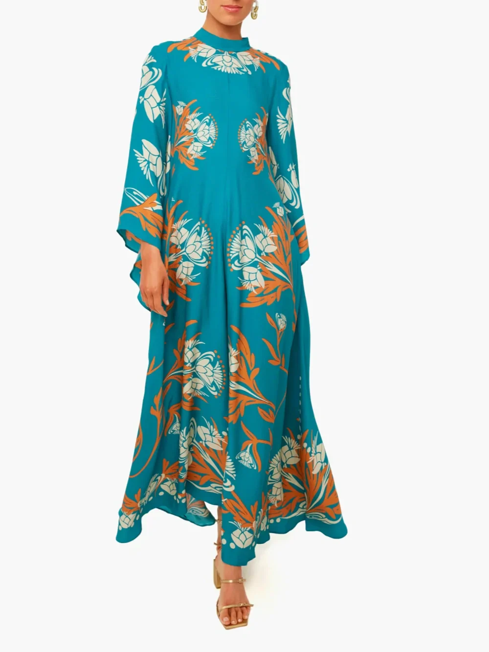 Stunning Vintage Print Maxi Dress