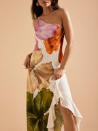 Chic One-Shoulder Maxi Slip Dress for Effortless Glamour