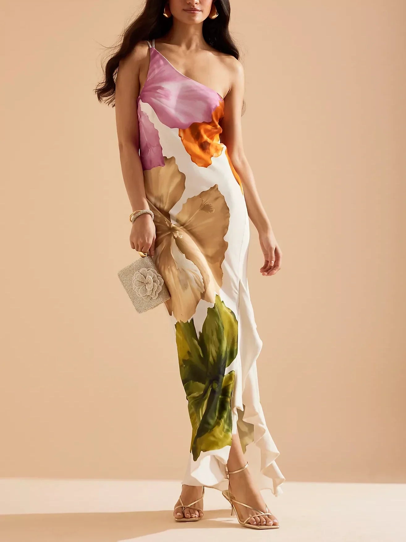 Chic One-Shoulder Maxi Slip Dress for Effortless Glamour