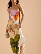 Chic One-Shoulder Maxi Slip Dress for Effortless Glamour