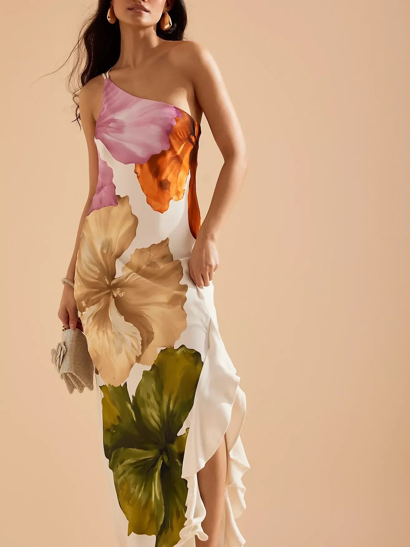 Chic One-Shoulder Maxi Slip Dress for Effortless Glamour