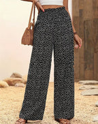 LUCIA POLKA DOT STRAIGHT-LEG TROUSERS