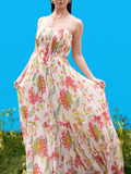 Hand-Drawn Prints Tube Maxi Dress - Bold, Striking Statement Piece
