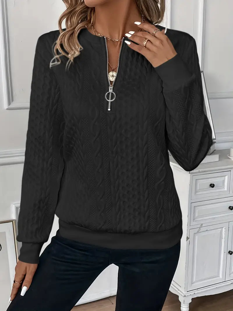 Amy | Cozy Zip-Front Knit Sweater
