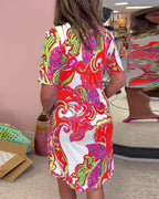 Aria Printed Shift Dress - Effortless Chic for Everyday Wear