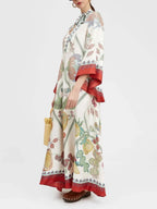 Hand-Placed Ebony Print Maxi Dress - Elegant, Statement-Making Eveningwear