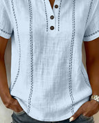 Aria Linen Button Top