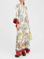 Hand-Placed Ebony Print Maxi Dress - Elegant, Statement-Making Eveningwear