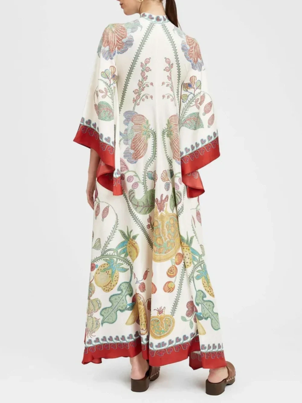 Hand-Placed Ebony Print Maxi Dress - Elegant, Statement-Making Eveningwear