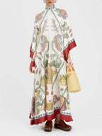 Hand-Placed Ebony Print Maxi Dress - Elegant, Statement-Making Eveningwear
