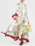 Hand-Placed Ebony Print Maxi Dress - Elegant, Statement-Making Eveningwear