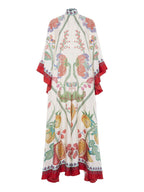 Hand-Placed Ebony Print Maxi Dress - Elegant, Statement-Making Eveningwear