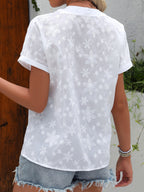 Liana Floral Draped Blouse with a Flowing Silhouette