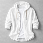 Mason Linen Hooded Long Sleeve Shirt