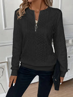 Amy | Cozy Zip-Front Knit Sweater