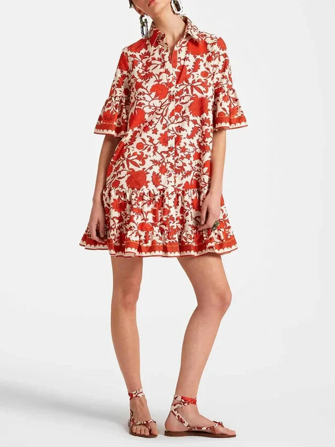 One-of-a-Kind Autumn Print Mini Dress