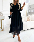 Mira Waist-Cinched Midi Dress