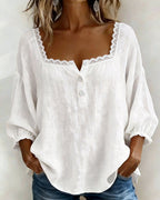 Eliza Lace Square Neck Blouse