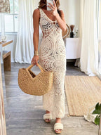 Beach Hollow V-Neck Slim Midi Dress - Sexy, Flattering Silhouette for Any Occasion