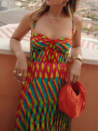 Elegant Custom Painted Print A-Line Maxi Dress - Personalized for You