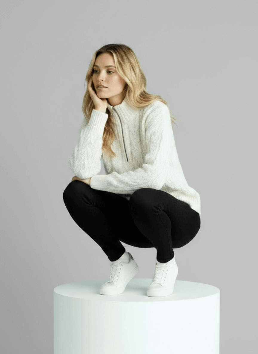 Amy Zip-Up Knit Sweater