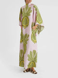 Bold Tropical Pineapple Print Maxi Dress with Oversized Pattern