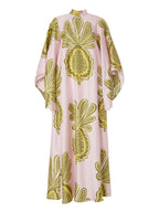 Bold Tropical Pineapple Print Maxi Dress with Oversized Pattern
