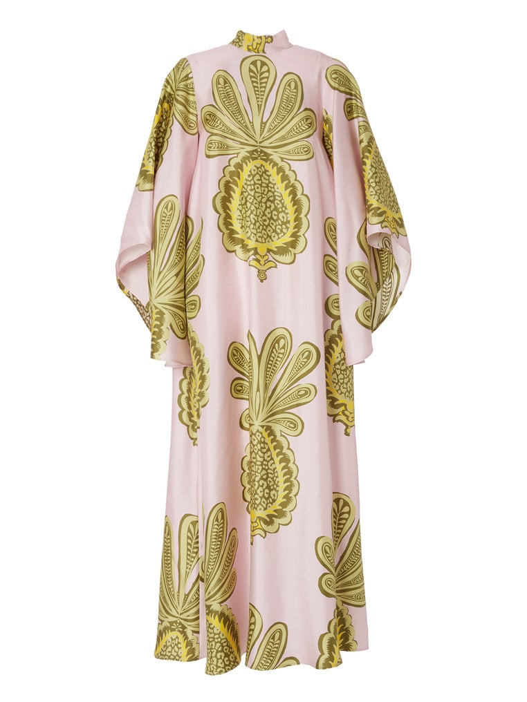 Bold Tropical Pineapple Print Maxi Dress with Oversized Pattern