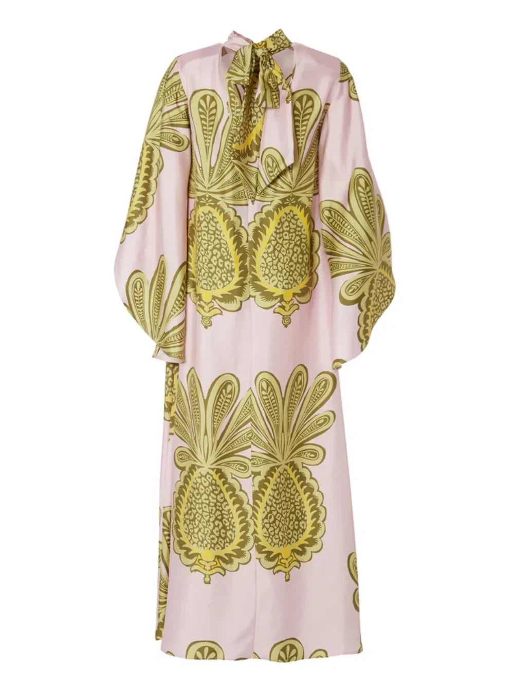 Bold Tropical Pineapple Print Maxi Dress with Oversized Pattern