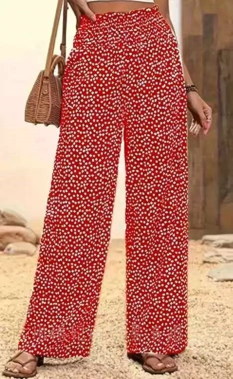 LUCIA POLKA DOT STRAIGHT-LEG TROUSERS