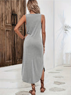 Sirene Heart-Print Maxi Dress - Elegant, Flowy Silhouette