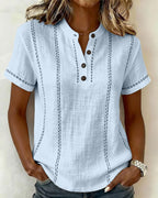 Aria Linen Button Top