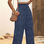 LUCIA POLKA DOT STRAIGHT-LEG TROUSERS