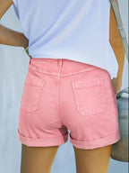 Lila Vintage-Style Stretch Denim Shorts