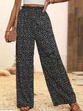 LUCIA POLKA DOT STRAIGHT-LEG TROUSERS
