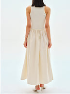Casual Crew-Neck Maxi Dress