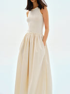 Casual Crew-Neck Maxi Dress