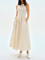 Casual Crew-Neck Maxi Dress