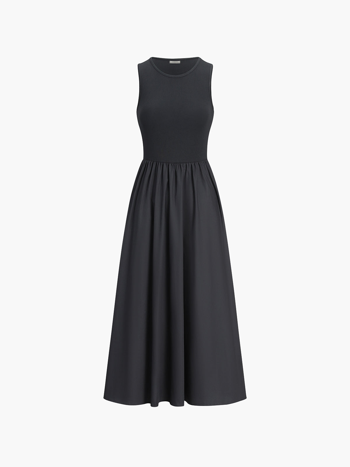Casual Crew-Neck Maxi Dress