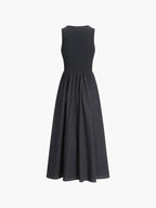 Casual Crew-Neck Maxi Dress
