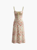 Floral-Print Trim Cami Midi Dress - Effortless Summer Chic