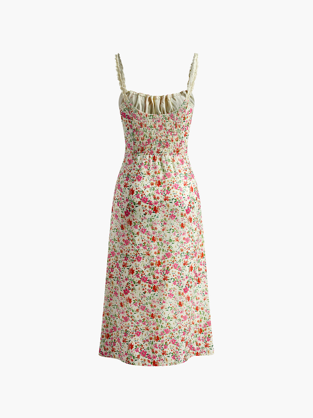 Floral-Print Trim Cami Midi Dress - Effortless Summer Chic
