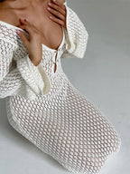 Chic Long-Sleeve Open-Back Cover-Up Maxi Dress